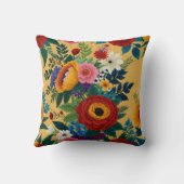 Coussin Élégant Motif Fleurs (Verso)