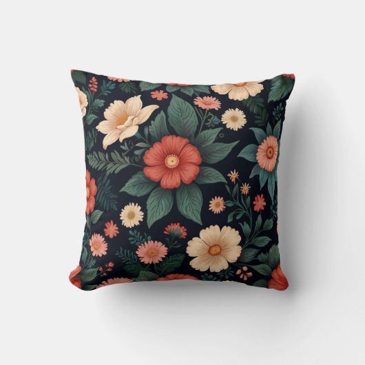 Coussin Élégant Motif Fleurs (Recto)