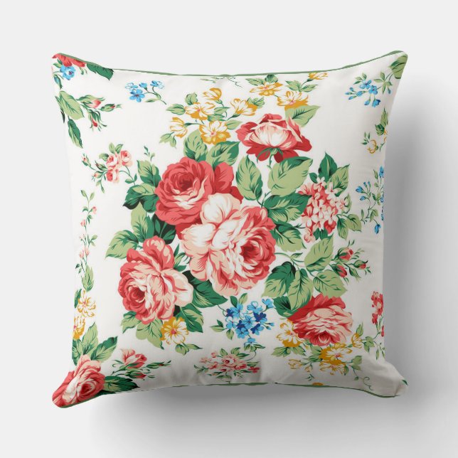 Coussin Elégant motif floral avec élément de design Rose (Verso)