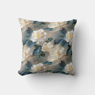 Coussin Élégant motif floral Gardenia