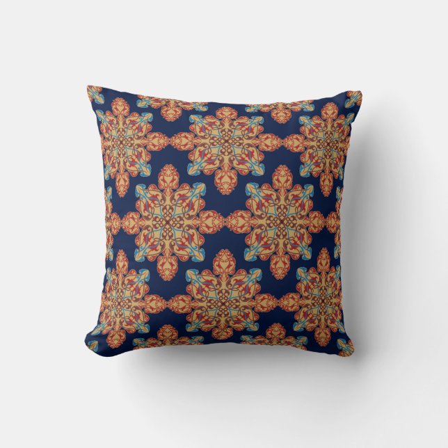 Coussin Élégant motif floral multicolore (Recto)
