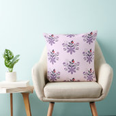 Coussin Élégant motif floral violet violet gris rouge (Chaise)