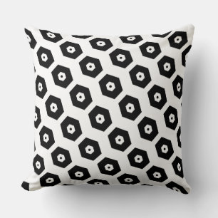 Coussin Élégant Motif géométrique blanc noir