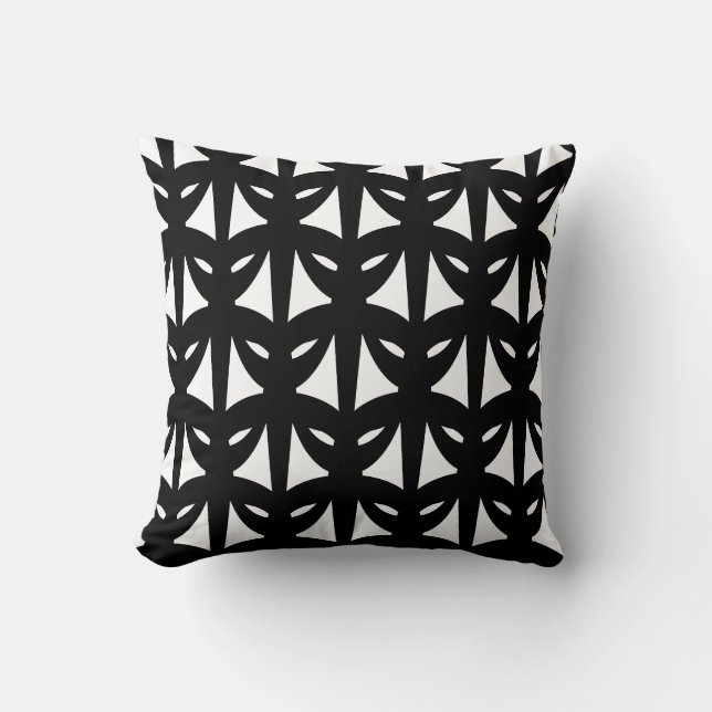 Coussin Élégant Motif noir et blanc (Recto)