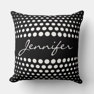 Coussin Élégant Motif Pois blanc