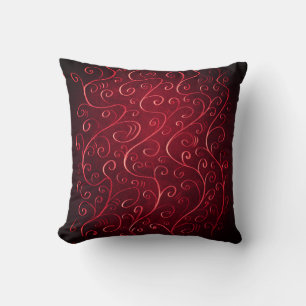 Coussin Élégant Motif Red Swirl