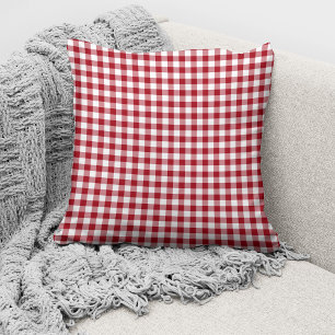 Coussin Élégant Motif rouge En vichy chèques