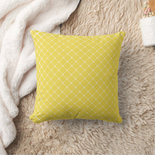 Coussin Élégant Motif Trellis   Jaune soleil