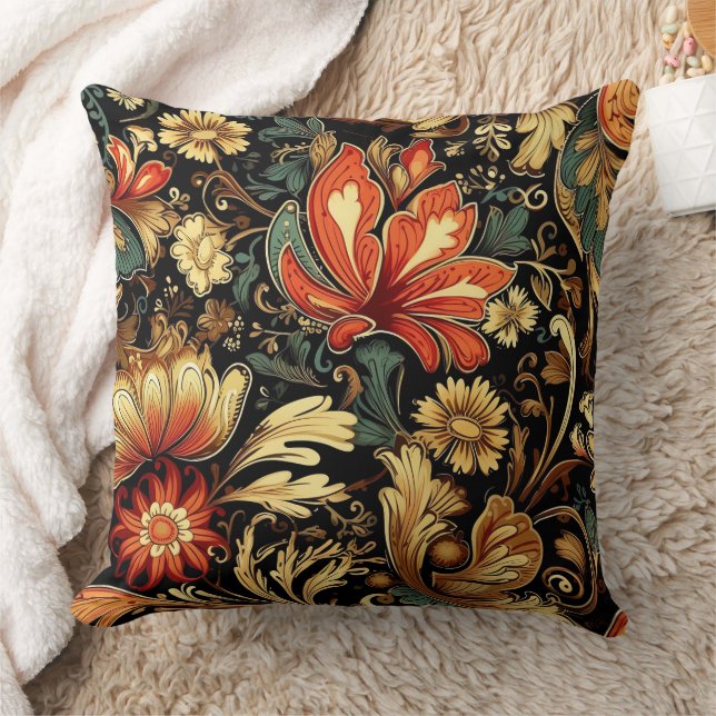 Coussin Élégant Moyen-Âge Floral Vintage (Couverture)