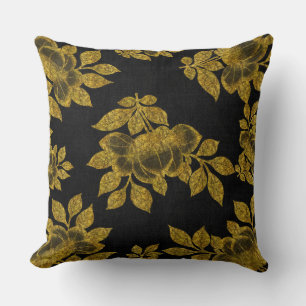 Coussin Elégant noir avec Parties scintillant or / Foil lo