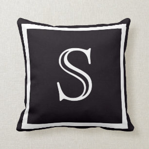 Coussin Élégant noir et blanc massif