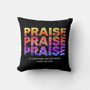 Coussin Élégant noir NOTES DE MUSIQUE DE LOUVANGE chrétien