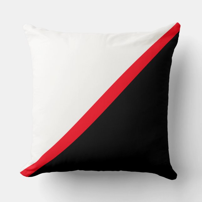 Coussin Élégant noir rouge et blanc (Recto)