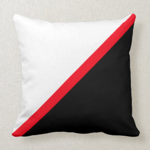 Coussin Élégant noir rouge et blanc