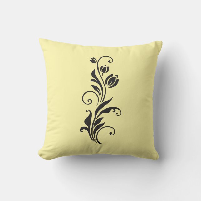 Coussin Elegant Ornamental Floral Flower Art (Recto)