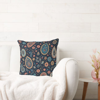 Coussin Élégant Paisley Floral Vintage