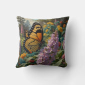 Coussin Elegant pastel wildflower garden with butterfly (Verso)