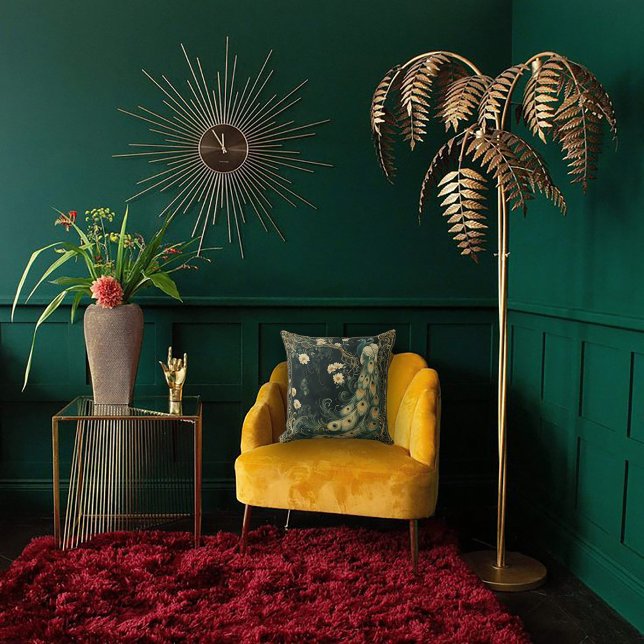 Coussin Elégant Peacock Art Nouveau (Créateur téléchargé)