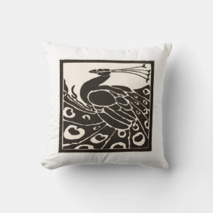 COUSSIN ÉLÉGANT PEACOCK BLANC NOIR