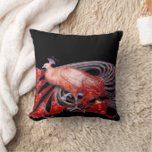 COUSSIN ÉLÉGANT PEACOCK EN NOIR ROUGE (Couverture)