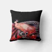 COUSSIN ÉLÉGANT PEACOCK EN NOIR ROUGE (Verso)