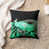 COUSSIN ÉLÉGANT PEACOCK EN NOIR VERT (Couverture)
