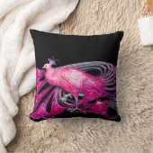 COUSSIN ÉLÉGANT PEACOCK EN ROSE FUCHSIA NOIR (Couverture)