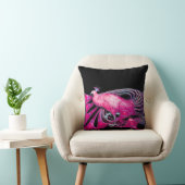 COUSSIN ÉLÉGANT PEACOCK EN ROSE FUCHSIA NOIR (Chaise)
