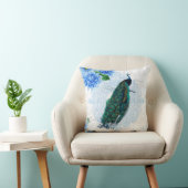 Coussin Elégant Peacock Floral Bleu & Blanc (Chaise)