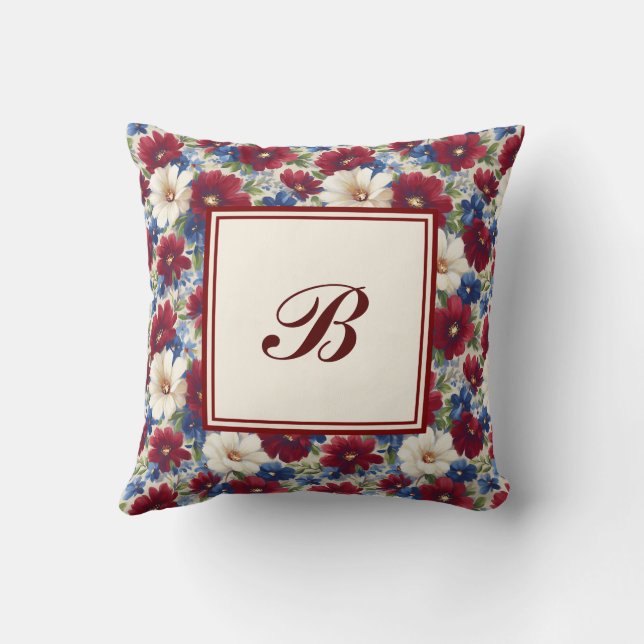 Coussin Elegant Personalized Stylish Romantic Floral Chic (Verso)