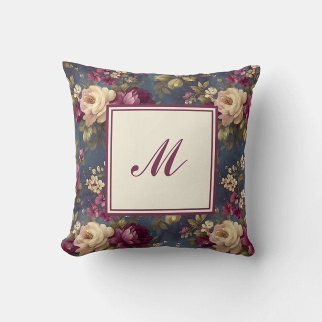 Coussin Elegant Personalized Stylish Romantic Floral Chic (Recto)