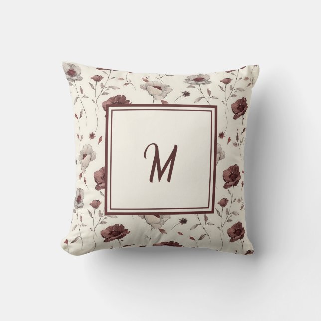 Coussin Elegant Personalized Stylish Romantic Floral Chic (Recto)