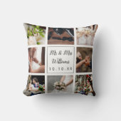 Coussin Elégant personnalisation de mariage jour photo Col (Recto)