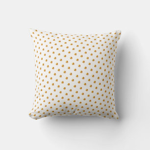 Coussin Élégant petit Pois d'or sur blanc