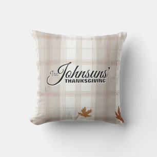 Coussin Élégant Plaid Automne Thanksgiving