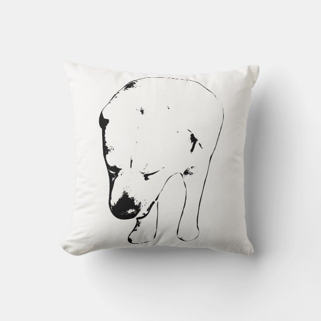 Coussin Élégant Portrait Labrador, Regard Downcast (Recto)