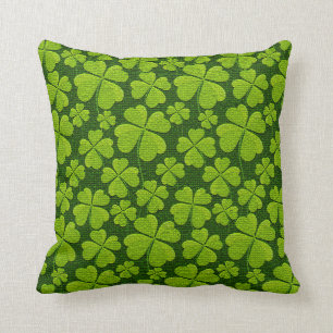 Coussin Élégant quatre feuilles de trèfle floral