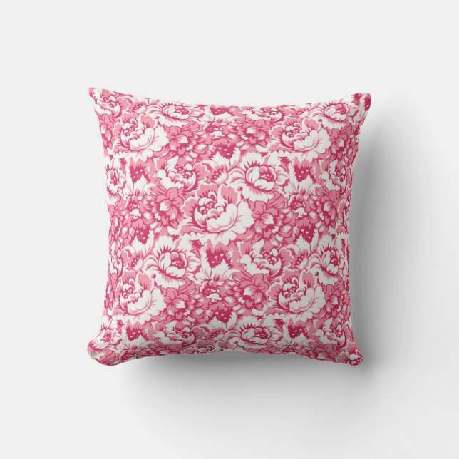 Coussin Élégant rose Floral Motif Girly Chic (Recto)
