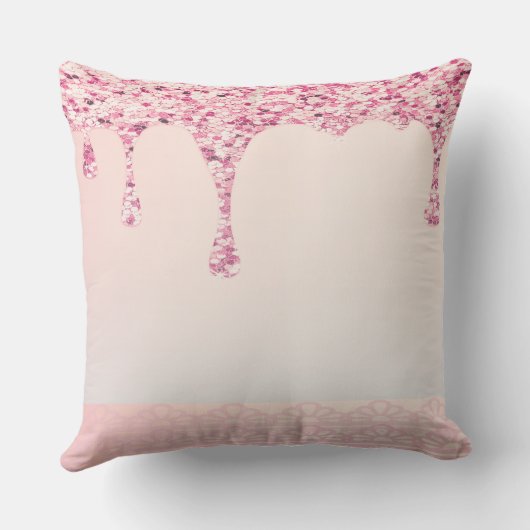 Coussin Elegant Rose Glam Glitter Drip (Verso)