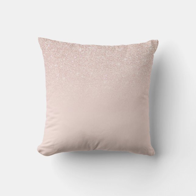 Coussin Elégant Rose Gold Pink Parties scintillant Ombre (Recto)
