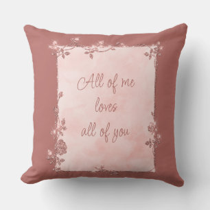 Coussin Elégant Rose Gold Sparkle Frame Valentine
