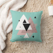 Coussin élégant rose or menthe triangles géométriques (Couverture)