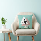 Coussin élégant rose or menthe triangles géométriques (Chaise)