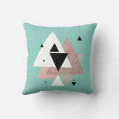 Coussin élégant rose or menthe triangles géométriques (Verso)