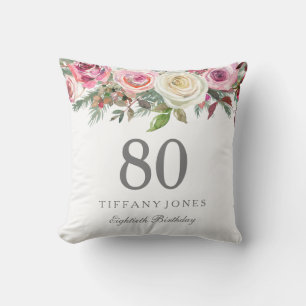 Coussin Elégant Rose Rose Rose Rose Floral 80e anniversair