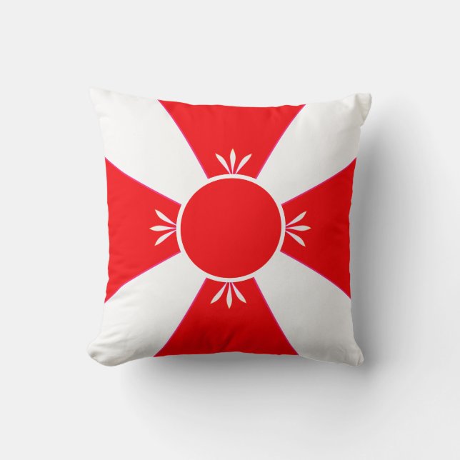Coussin Élégant Rouge et Blanc (Recto)