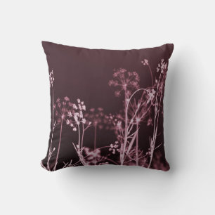Coussin Élégant rouge foncé floral Abstrait
