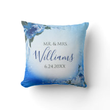 Elégant Royal Blue Aquarelle Floral Verdure