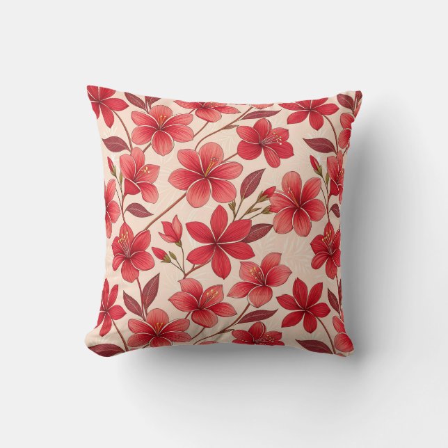 Coussin Elegant Ruby Bloom  (Recto)
