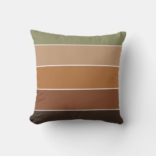 Coussin Élégant Rustique Brown rayé Motif Chaud automne